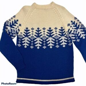 Vintage Kimlon 70s Snowflakes Sweater Sz M